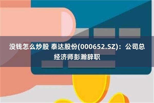 没钱怎么炒股 泰达股份(000652.SZ)：公司总经济师彭瀚辞职