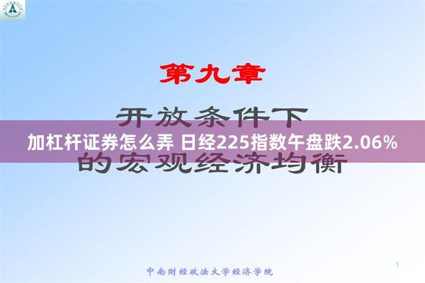 加杠杆证券怎么弄 日经225指数午盘跌2.06%