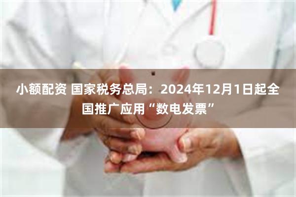 小额配资 国家税务总局：2024年12月1日起全国推广应用“数电发票”