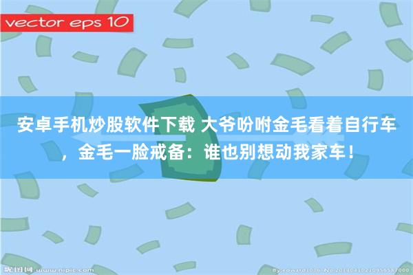 安卓手机炒股软件下载 大爷吩咐金毛看着自行车，金毛一脸戒备：谁也别想动我家车！