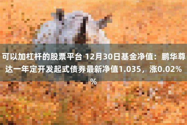 可以加杠杆的股票平台 12月30日基金净值：鹏华尊达一年定开发起式债券最新净值1.035，涨0.02%