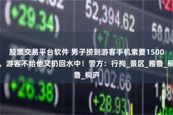股票交易平台软件 男子捞到游客手机索要1500元，游客不给他又扔回水中！警方：行拘_景区_雅鲁_桐庐